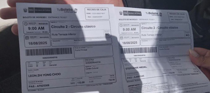 Machu Picchu entrance tickets control